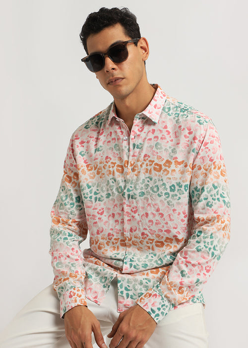 Multi coloured Panthera Print Full sleeve shirt