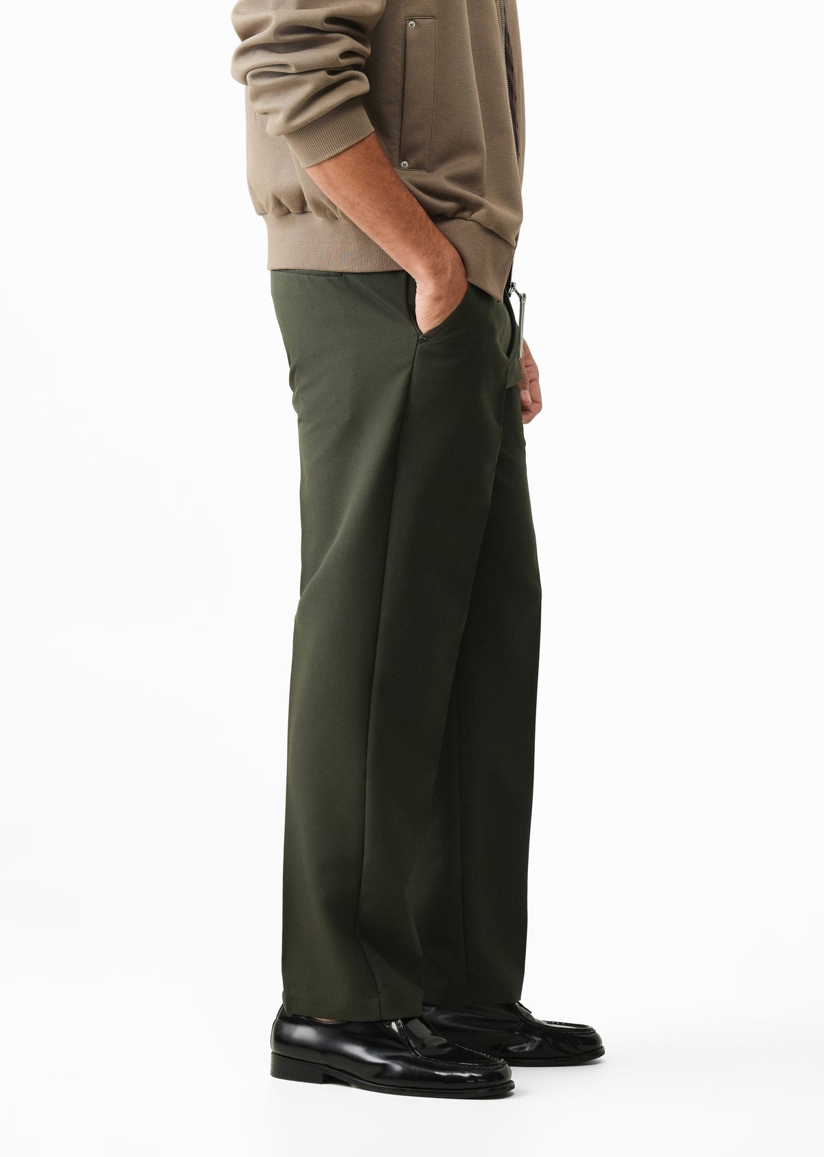Dark Green Relaxed Trousers