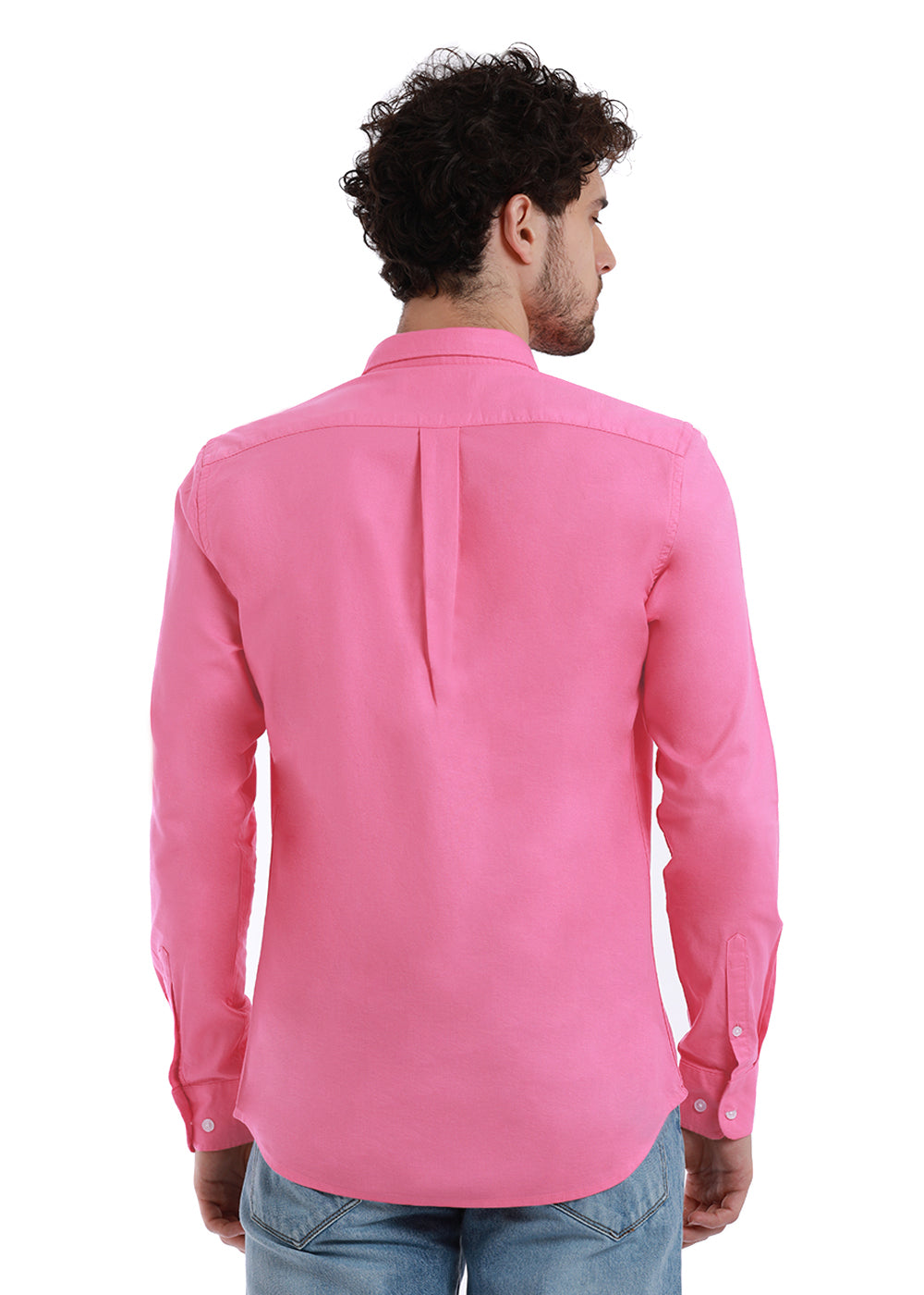 Back View Knockout Pink Oxford Shirt