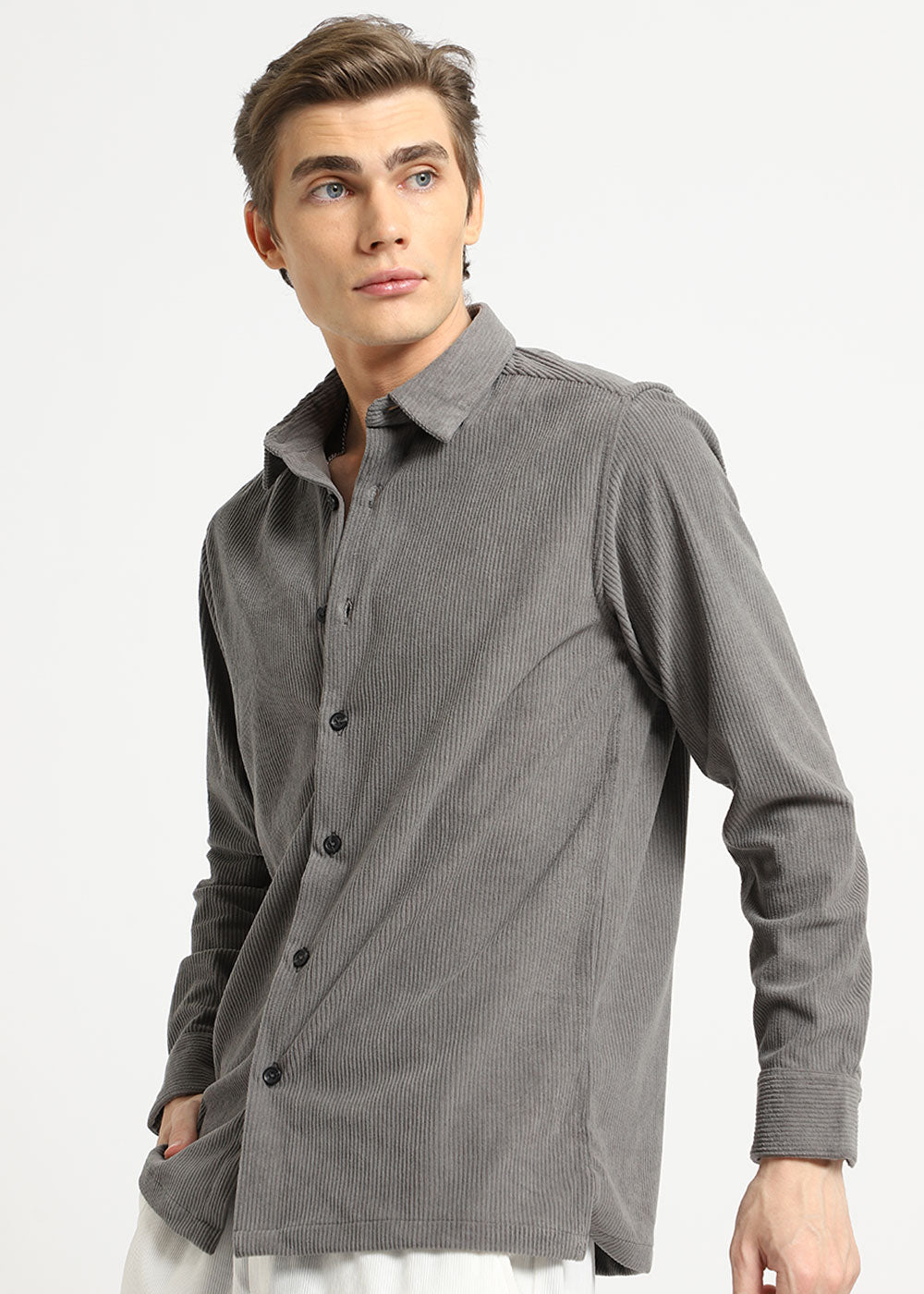 Light Grey Corduroy Shirt