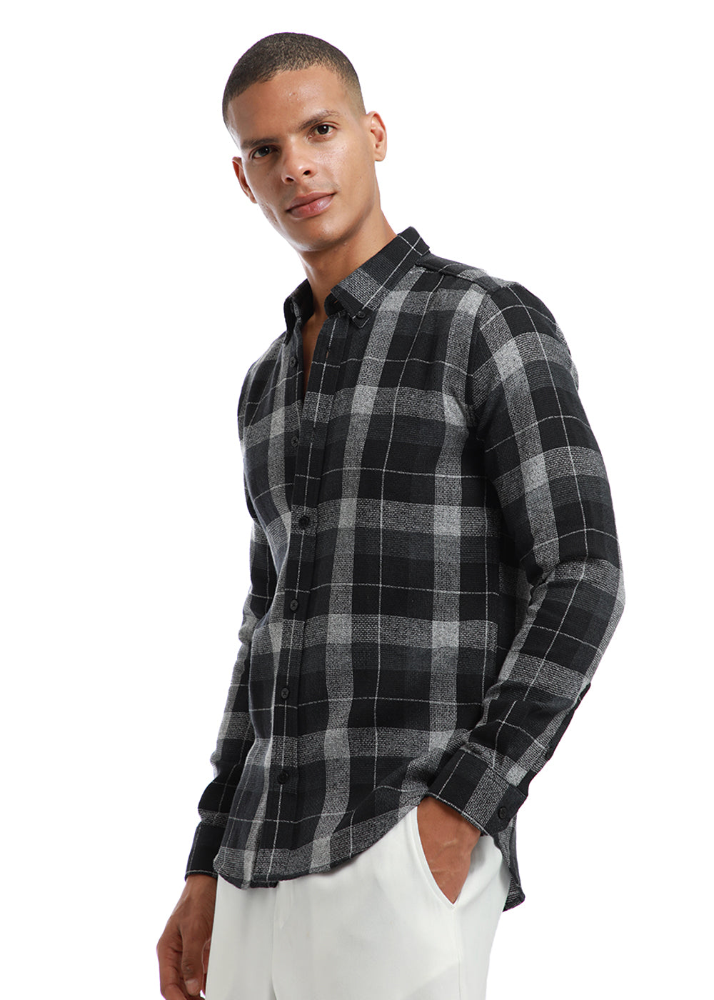 Melange Boldsquare Black Check shirt