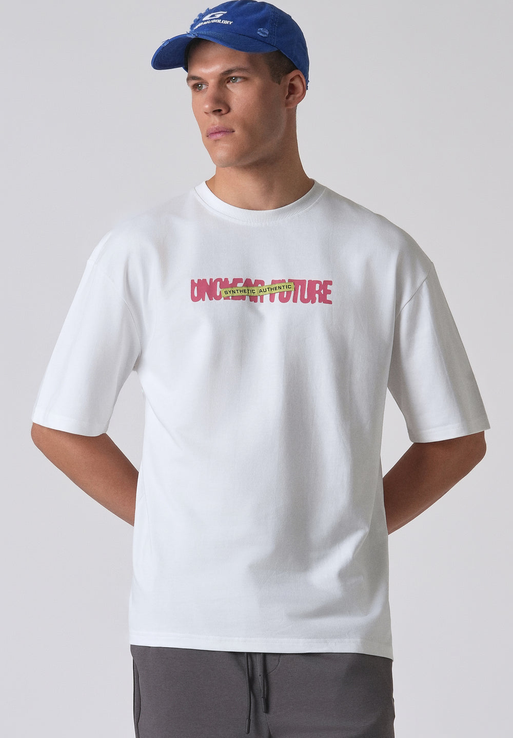 Typography White Oversized T-shirt