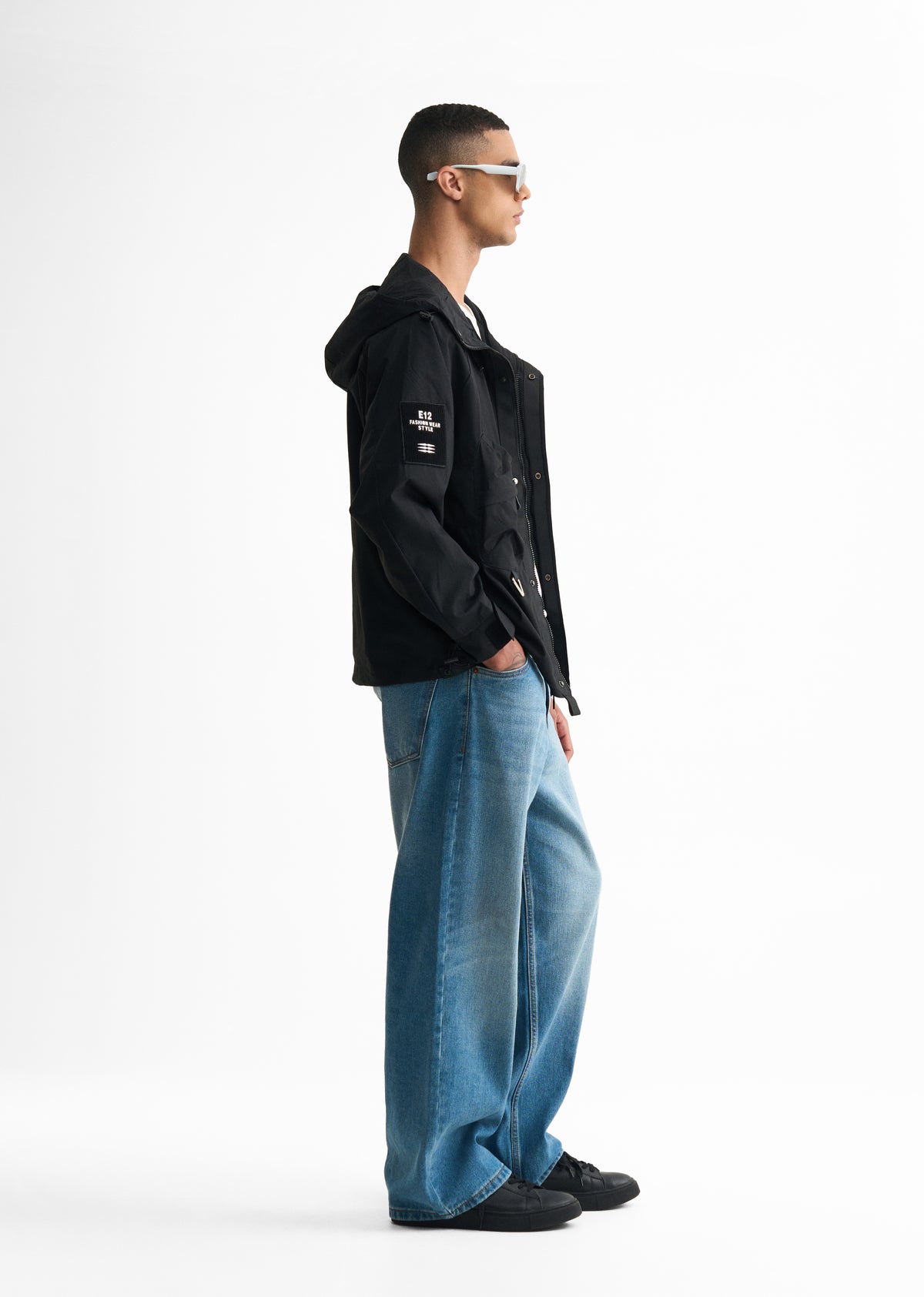 Black Hooded Utility Jacket