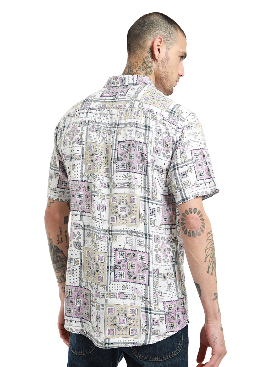 Opaque print half sleeve shirt