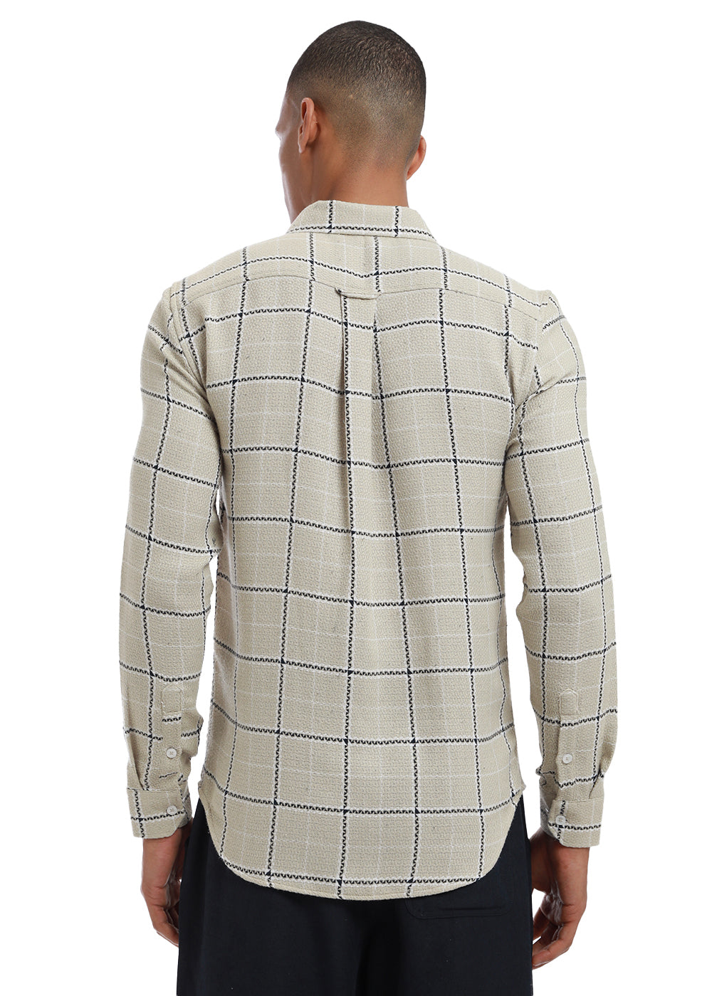 Widegrid Cream Check shirt