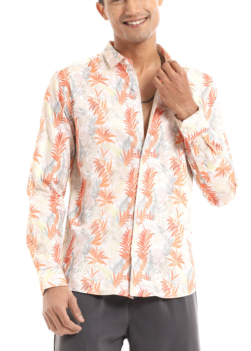 Feather Floral Printed Shirt