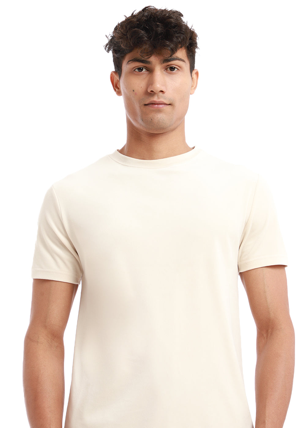 Pearled Ivory Suede T-shirt