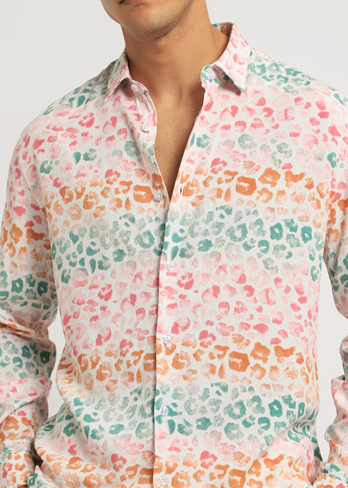 Multi coloured Panthera Print Full sleeve shirt