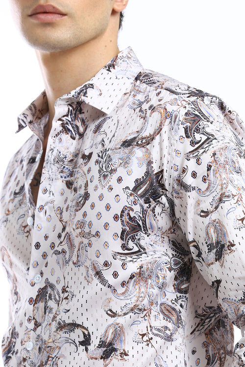 Retro Paisley Printed Shirt