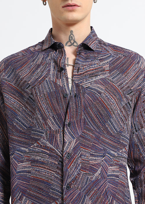 Serene Strokes Violet Feather Shirt