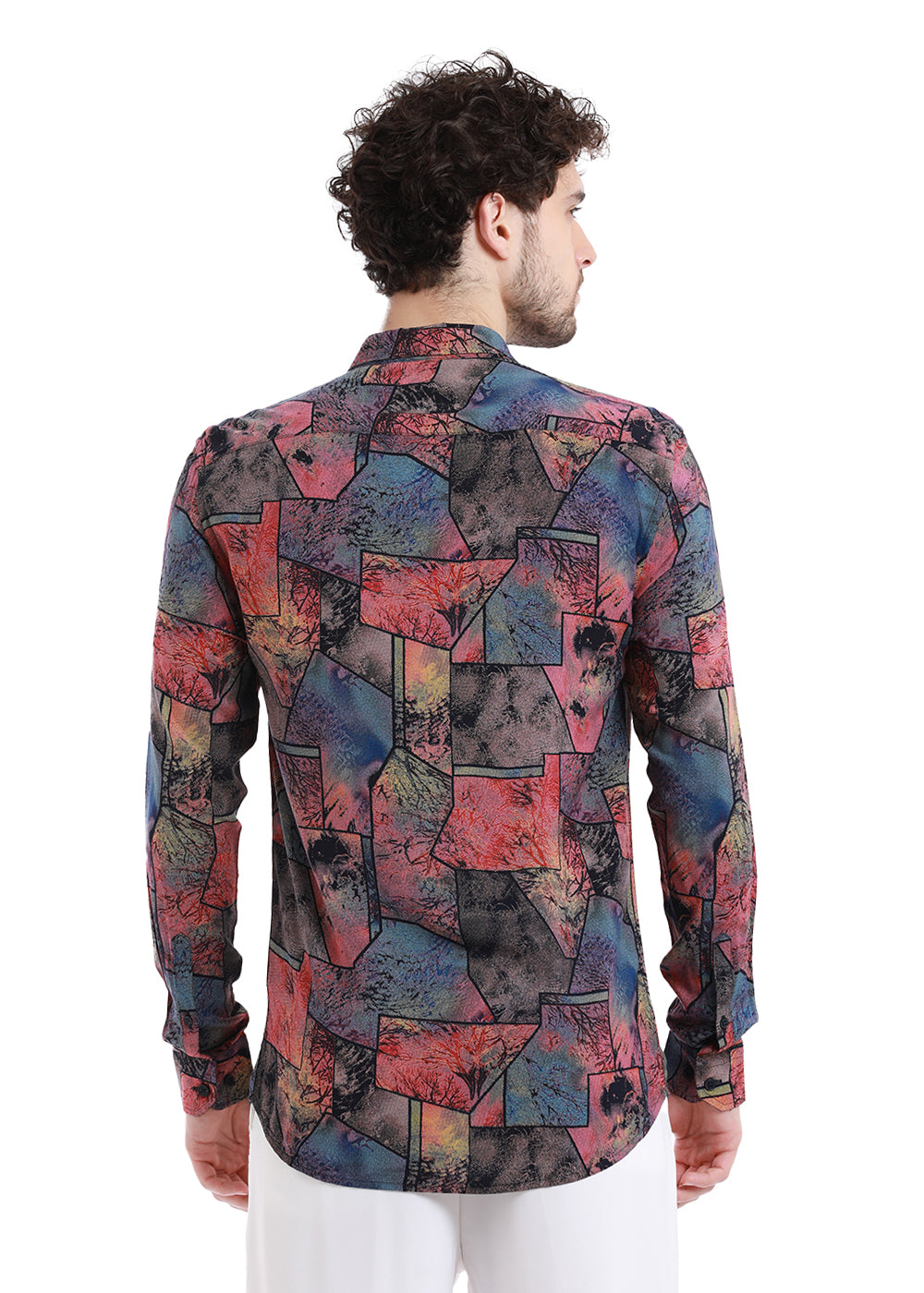 Copac Moss Pink Printed Feather Shirt