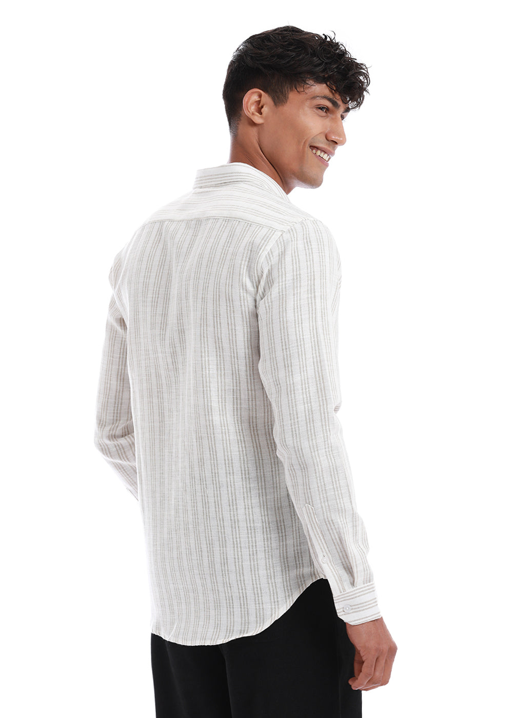 Loral Oak Stripe Blended Linen shirt