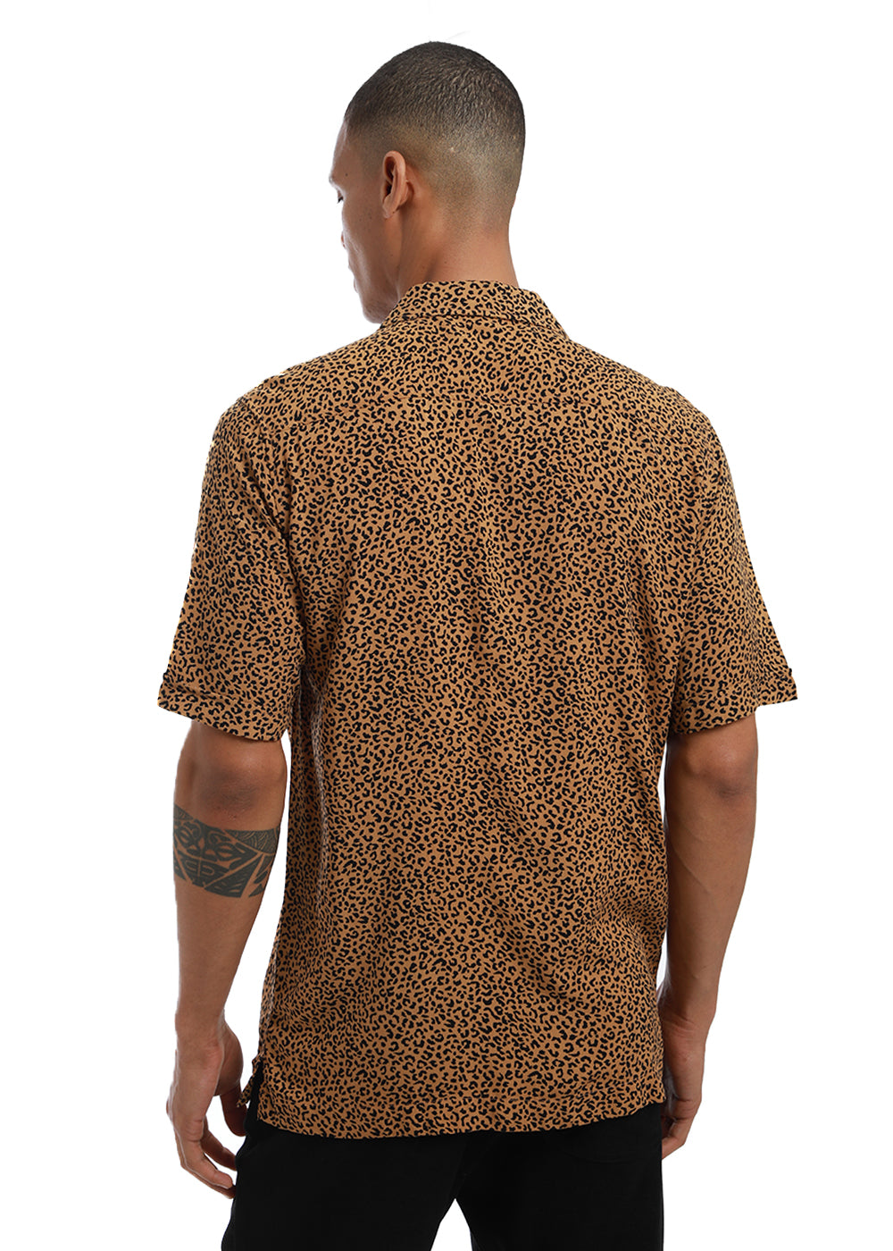 Black Panthera Print Half sleeve shirt