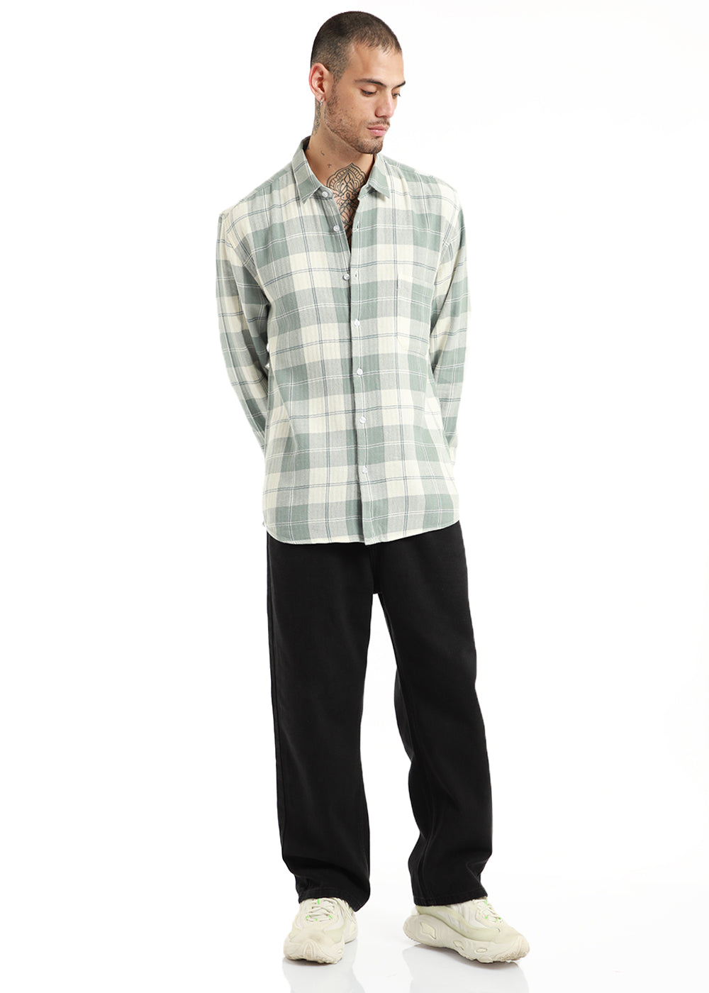 Dobby Turkish Green Check Shirt