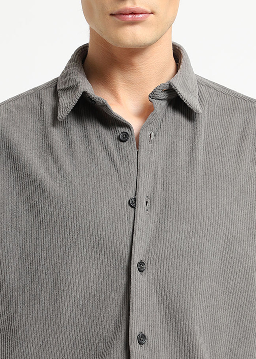 Light Grey Corduroy Shirt