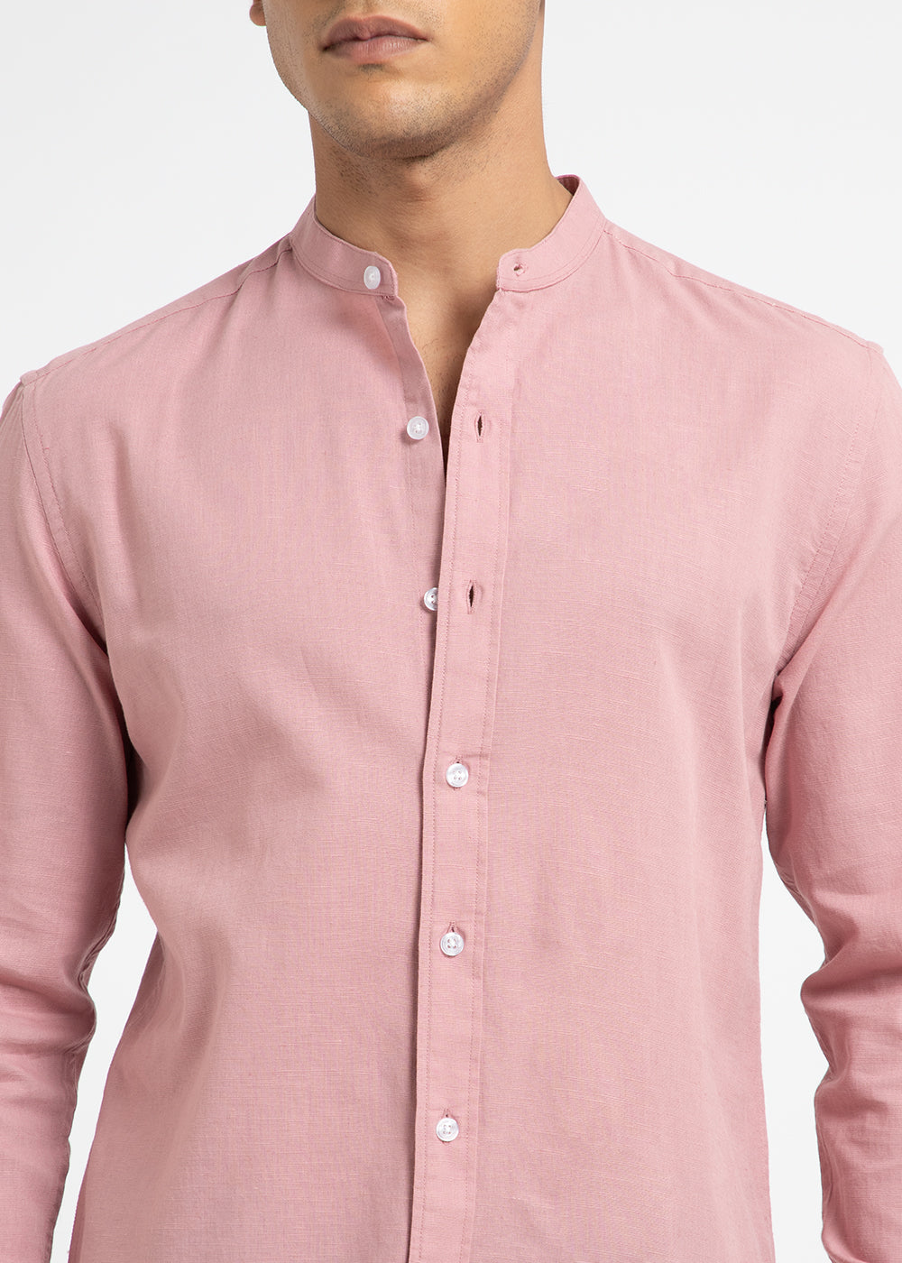 Sakura Pink Cotton Linen Shirt