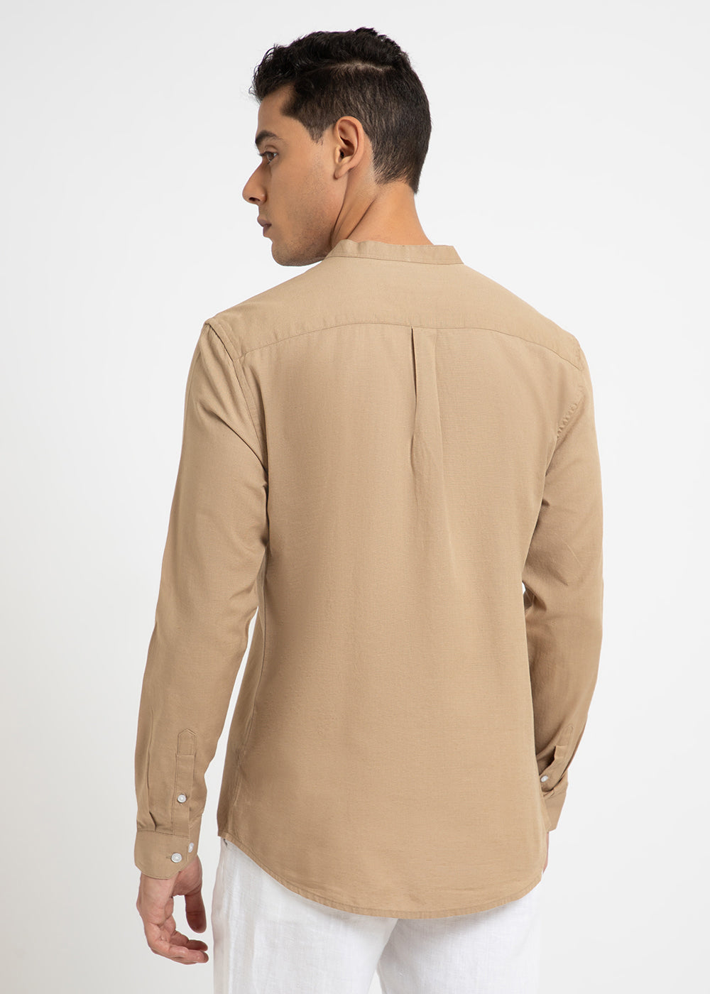 Aurora Beige Cotton Linen Shirt