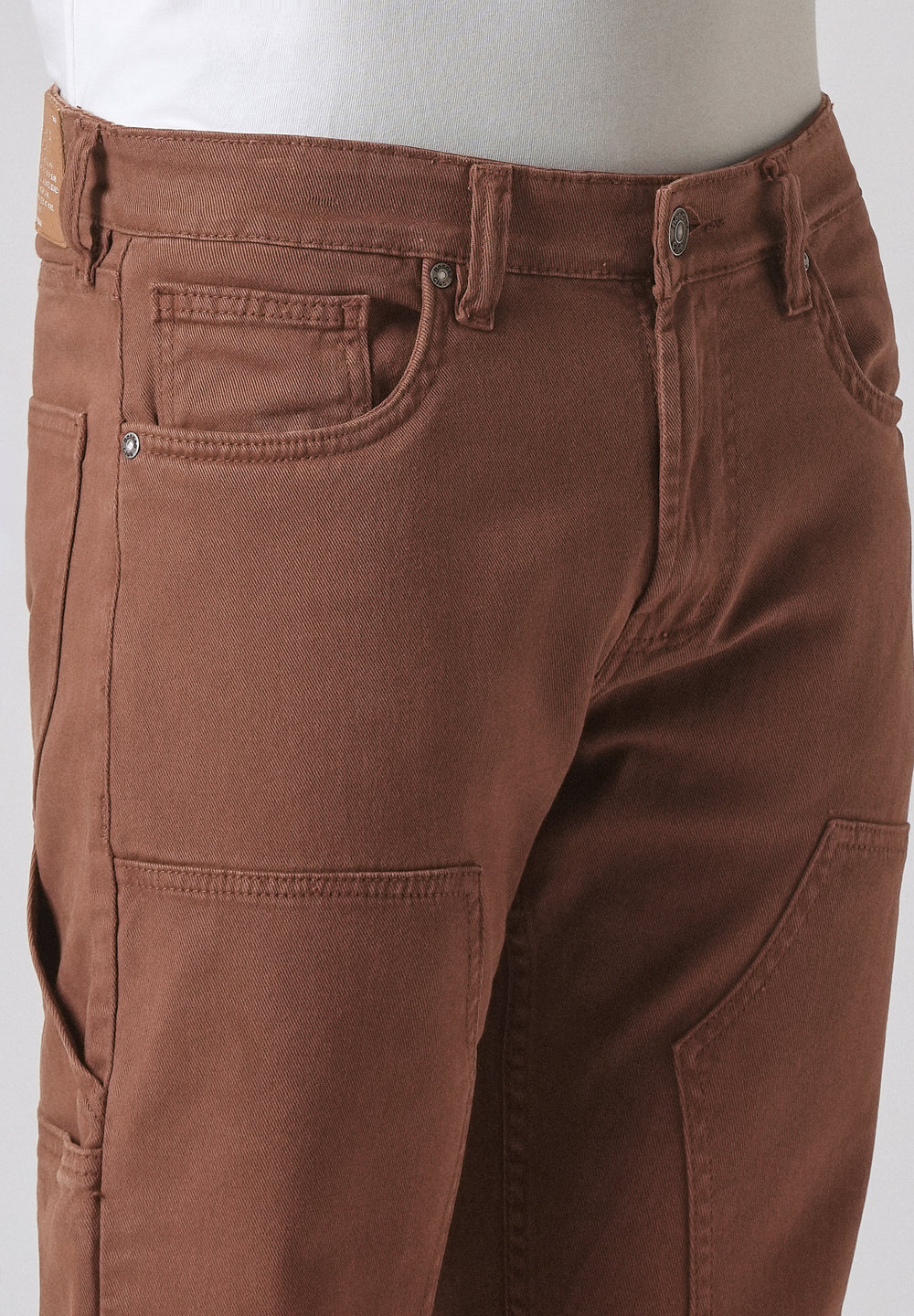 Brick brown cargo denim