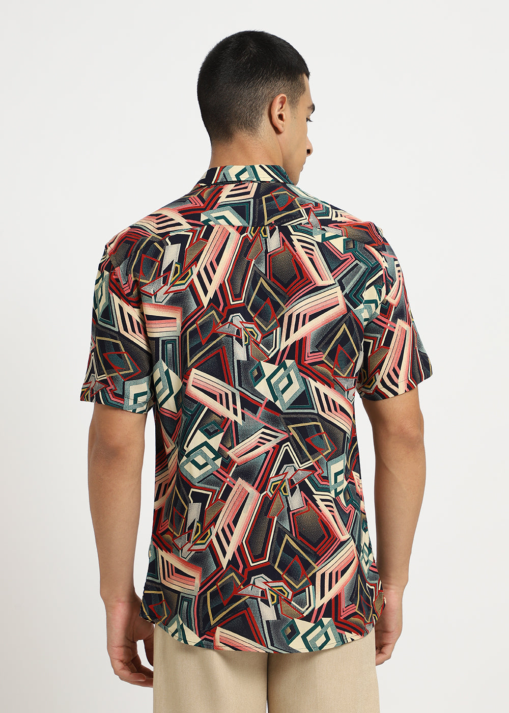 Geometric Red Feather shirt