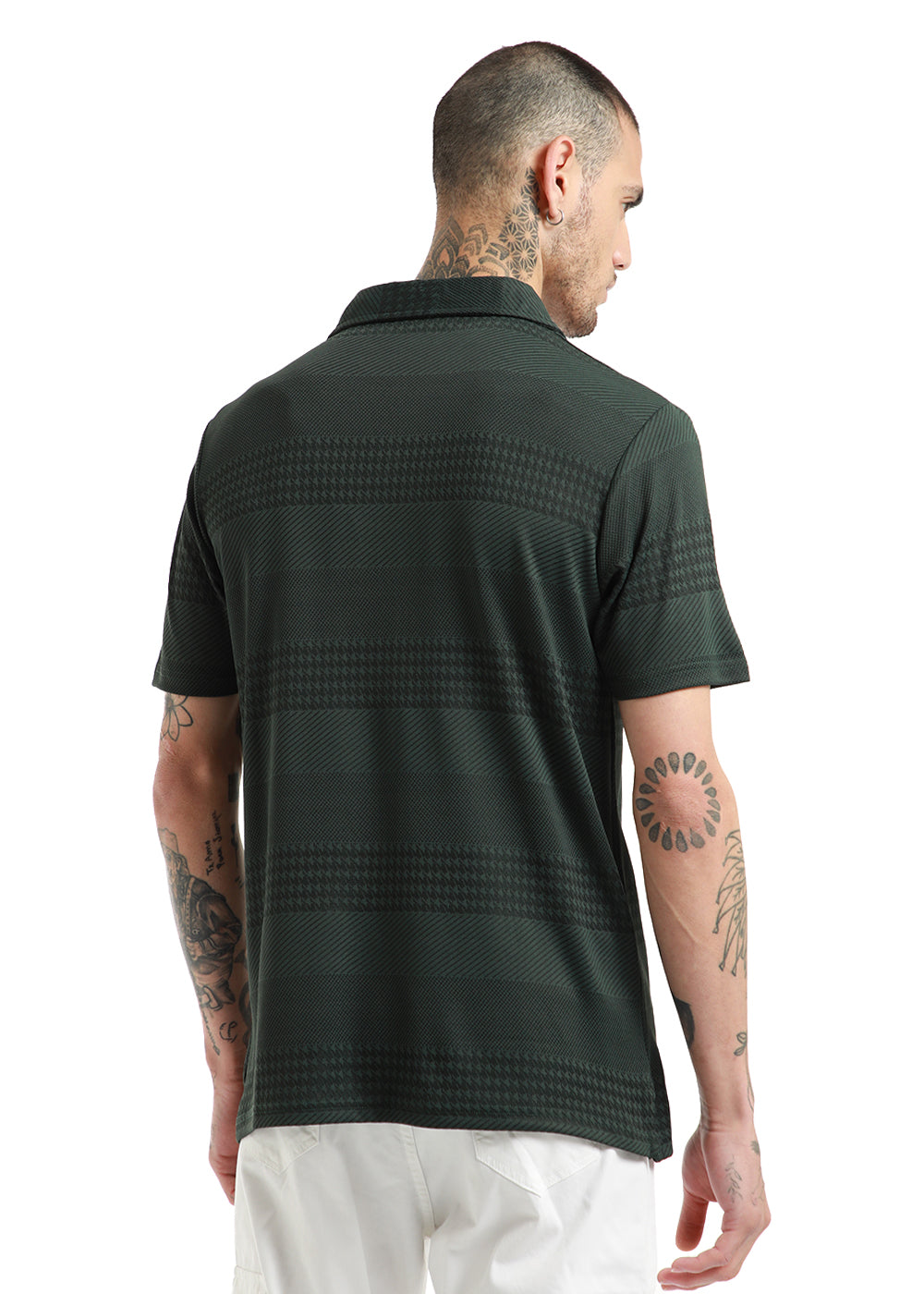 Jacquard Olive Polo Tshirt