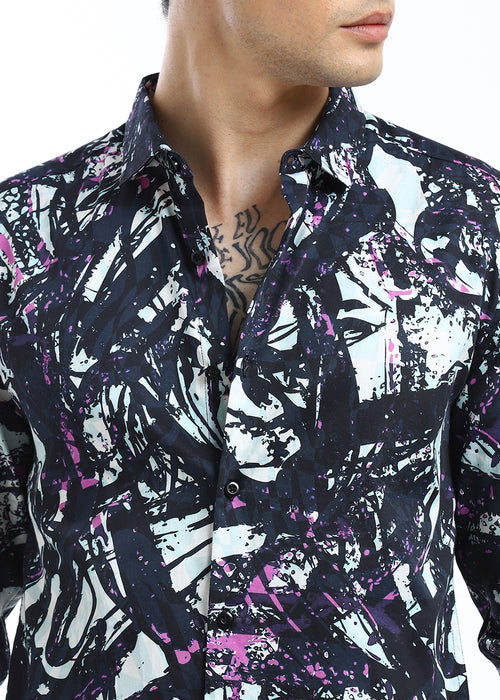 Contempory Marble Printed Shirt