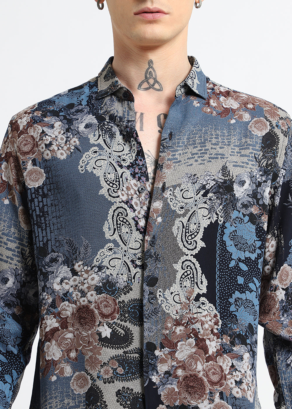 Florets Blue Feather shirt