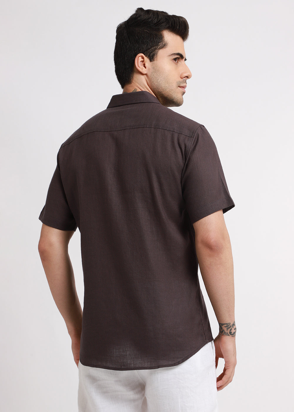 Batiste Crater Brown Linen shirt