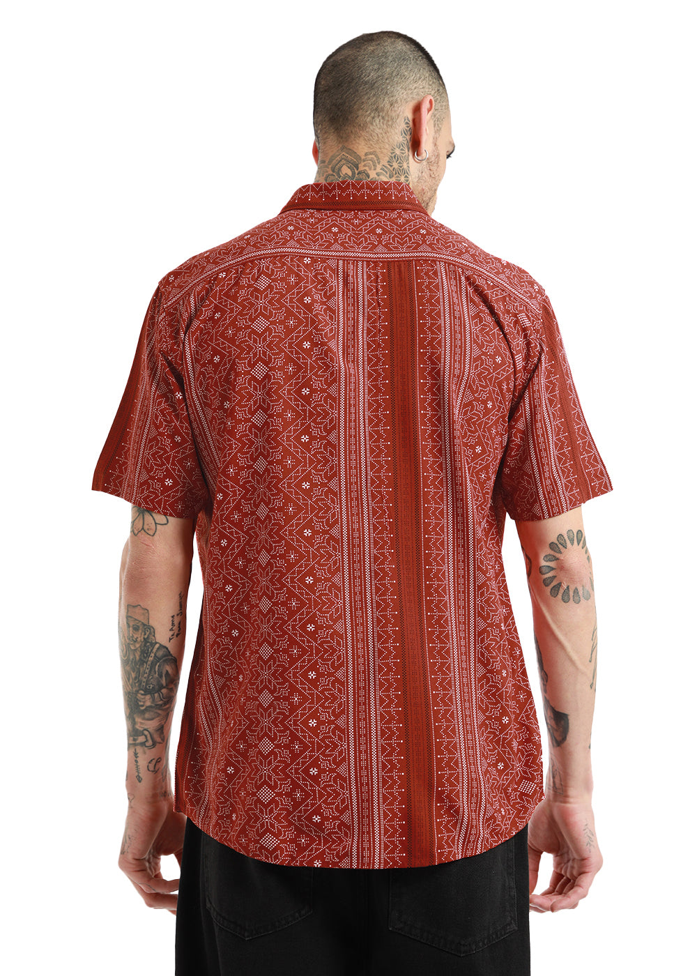 Fabula Rust Print Half Sleeve Shirt