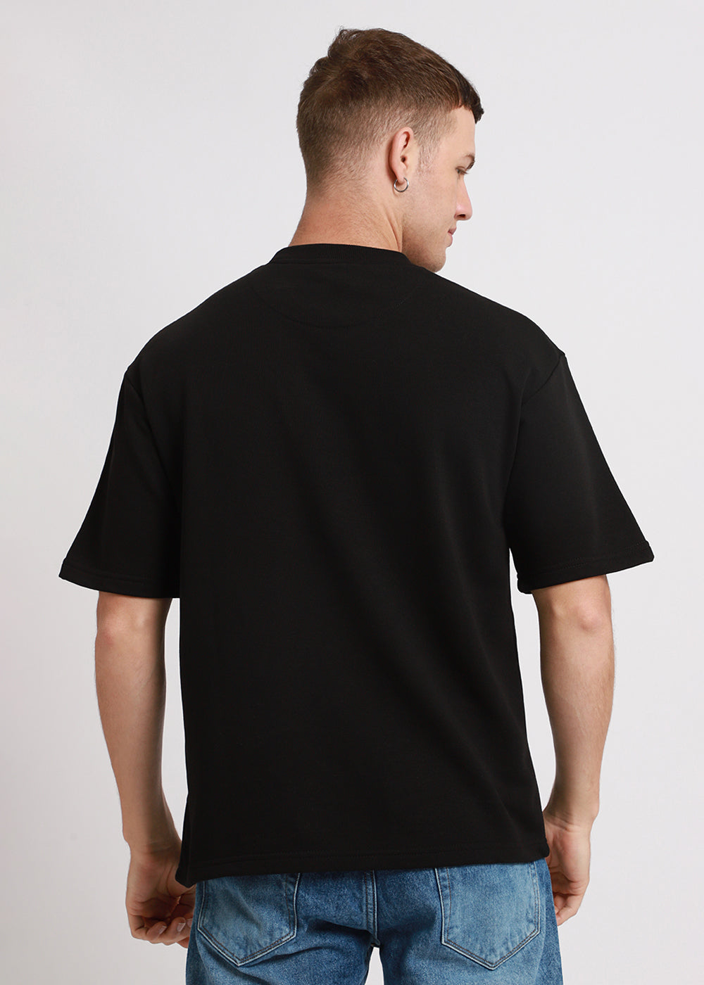 Slasher Black Oversized Basic T-shirt