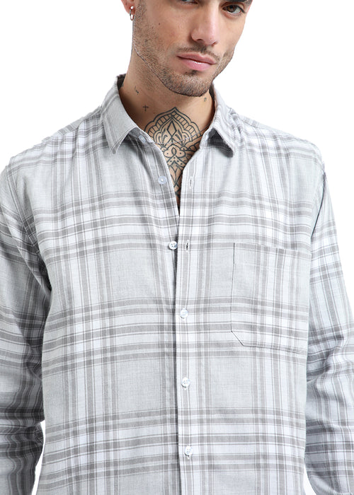 Melange Moon Grey Check Shirt