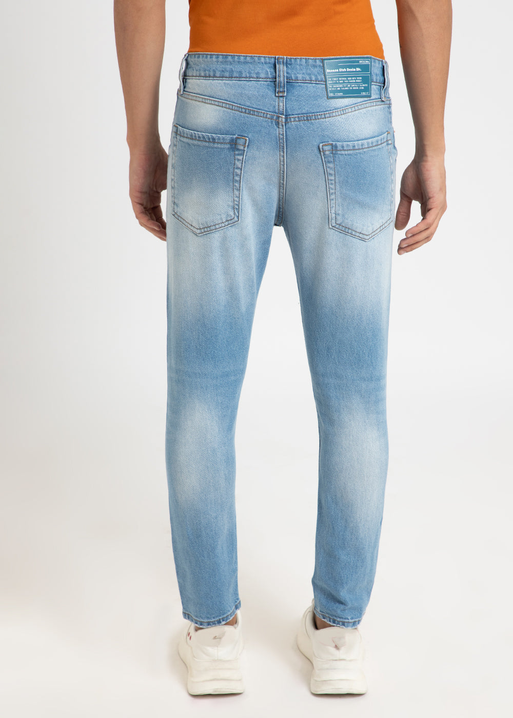 Ribbed Stone Blue Slim fit Jeans