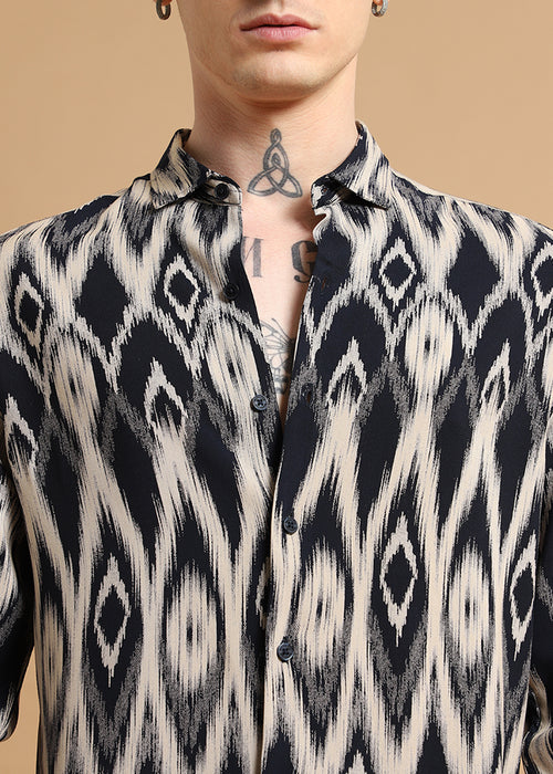 Ikat Black Feather Shirt