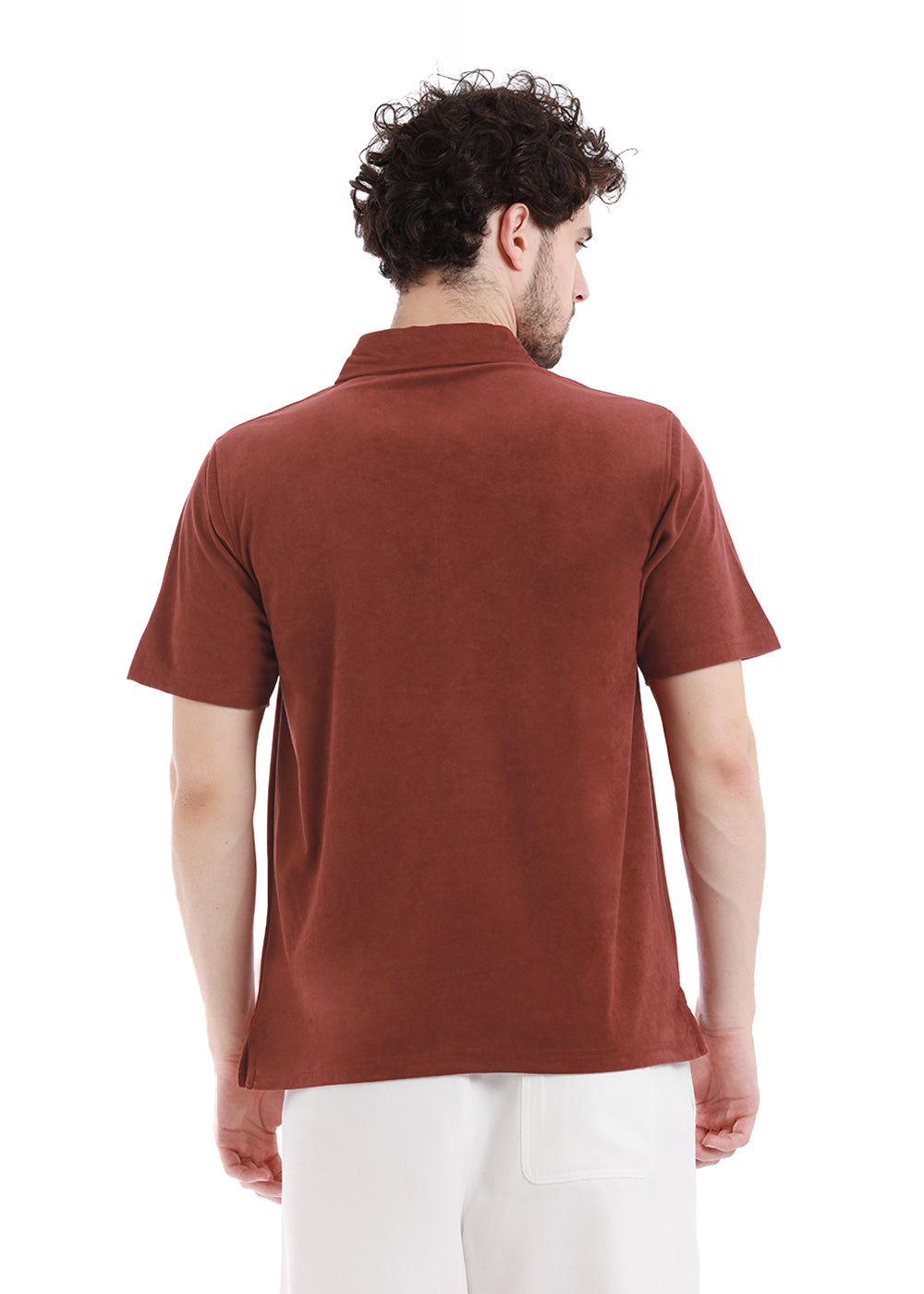 Rustic Red Zip polo T-shirt