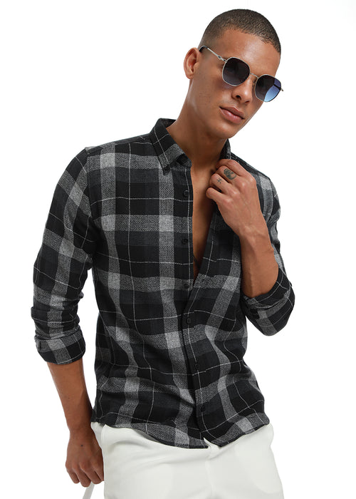 Melange Boldsquare Black Check shirt