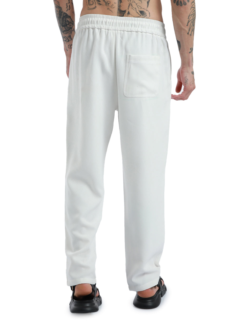 Feather White Thin-Corduroy Trousers