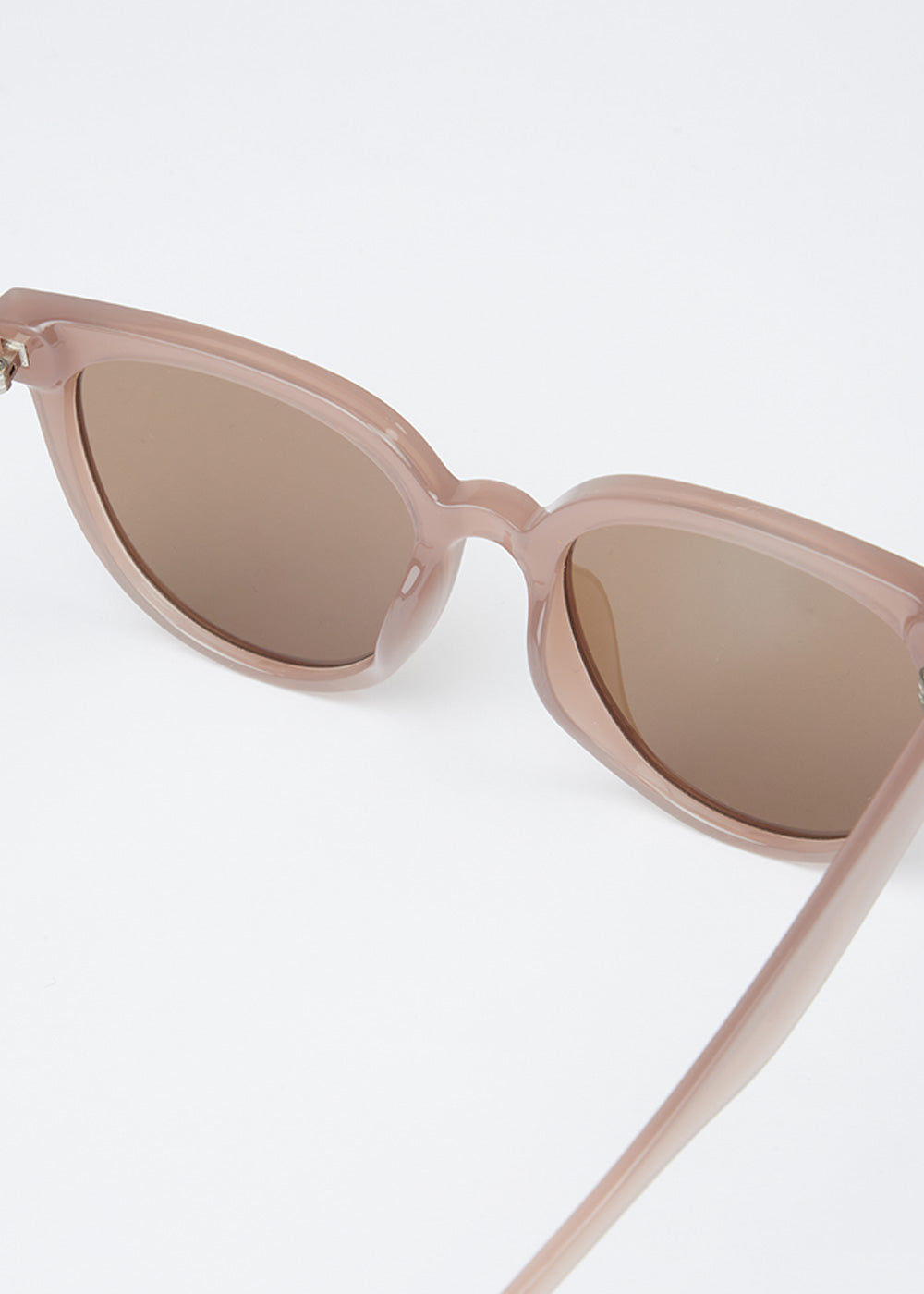 Light Beige Unisex Oval Sunglasses