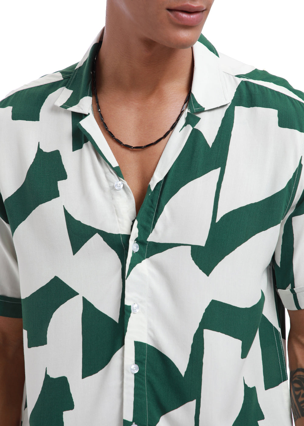 Abstract Green Print Half sleeve shirt