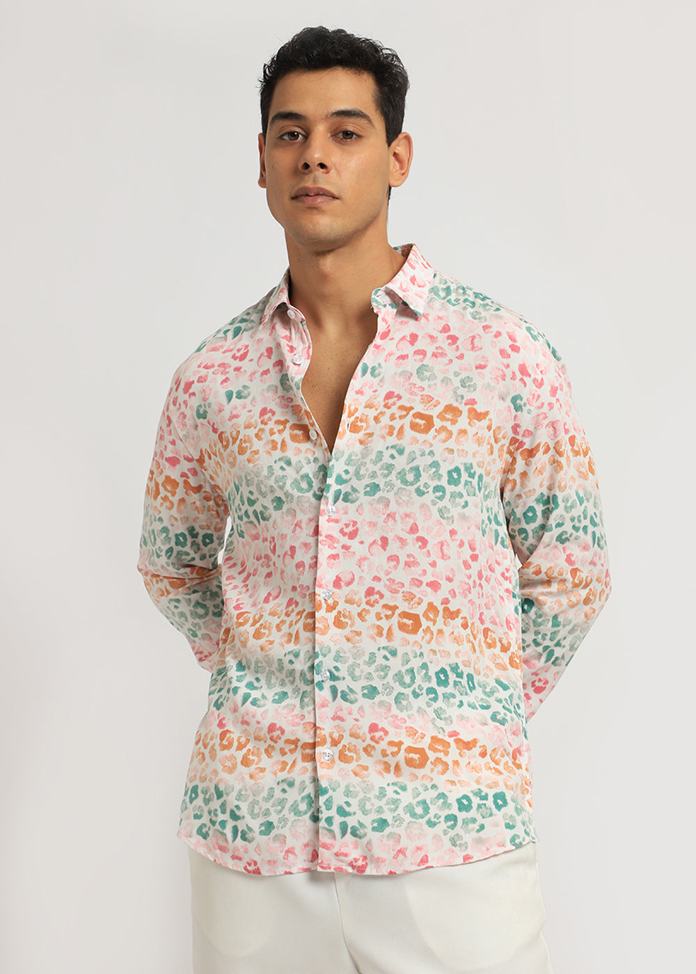 Multi coloured Panthera Print Full sleeve shirt