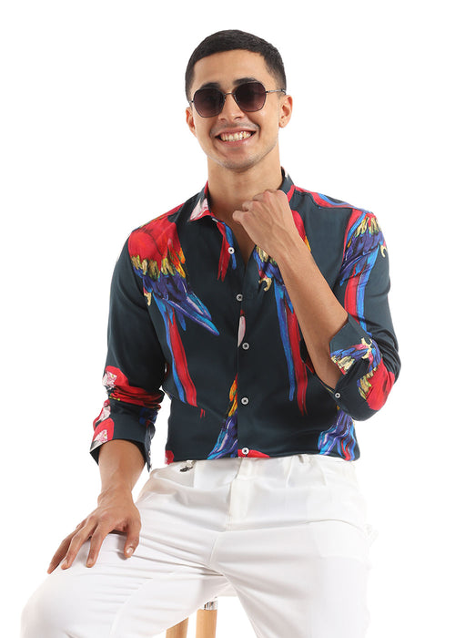 Parrot Motif Shirt