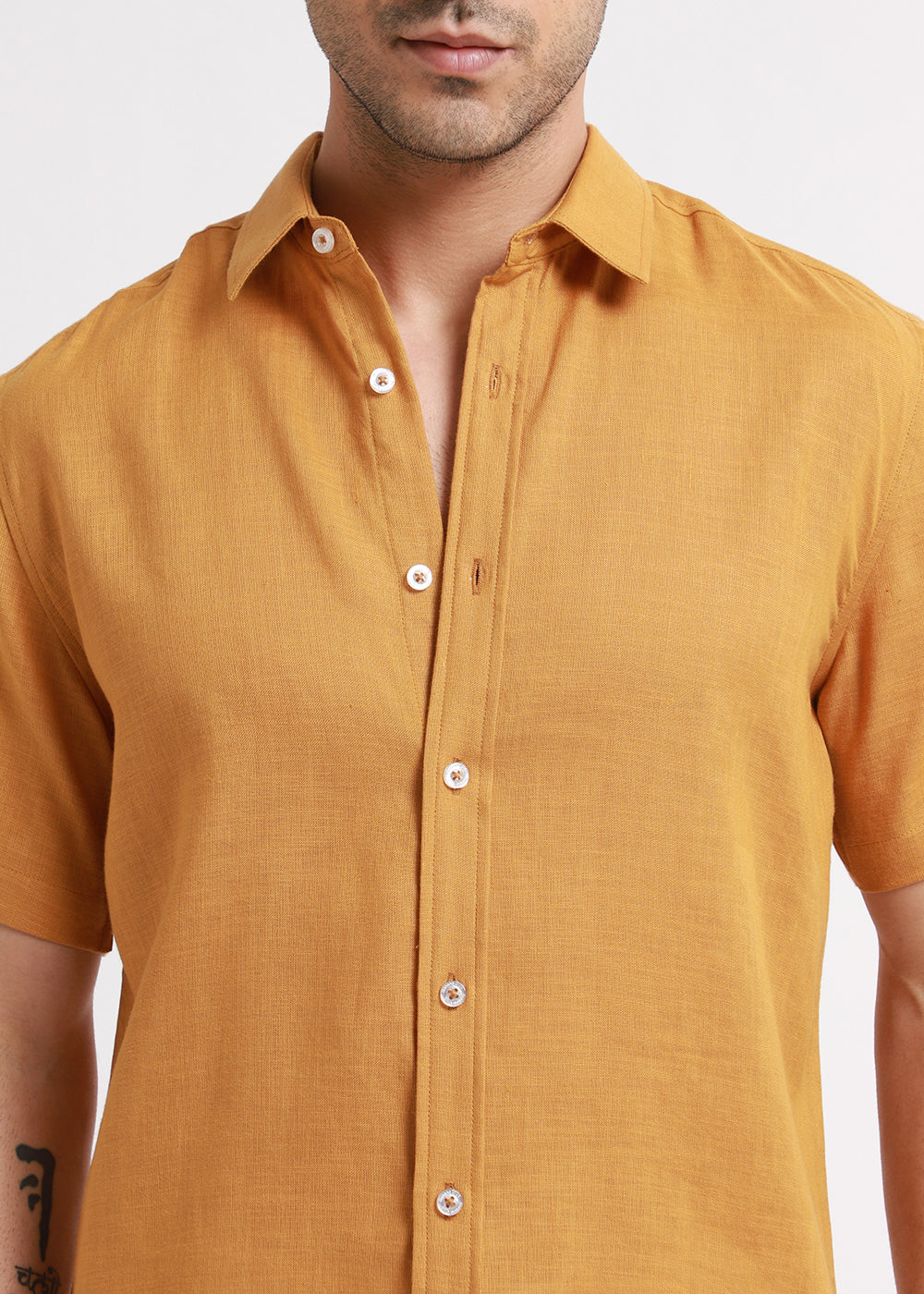 Batiste Gold Orange Linen shirt