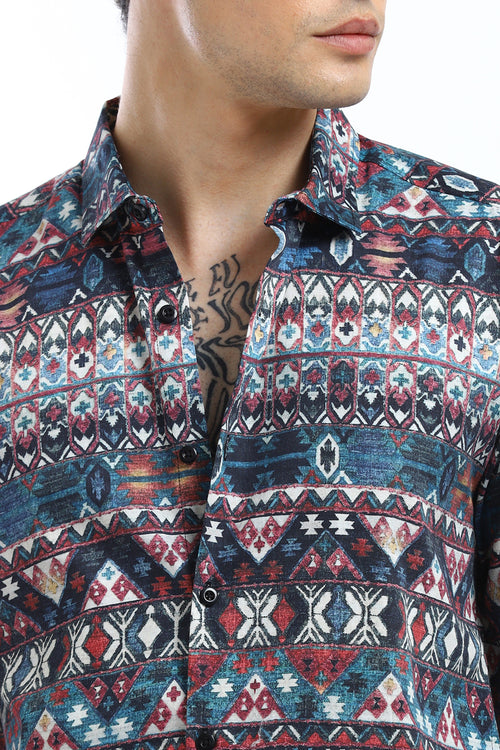 Multi Printed Full-Sleeves Shirt