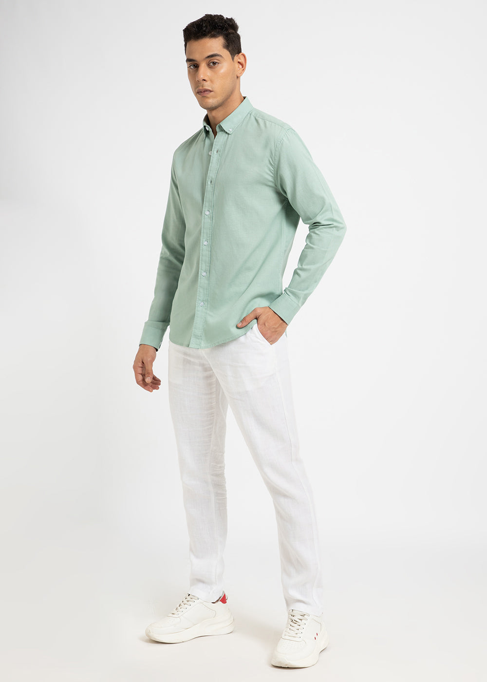 Mint Leaf Cotton Linen Shirt