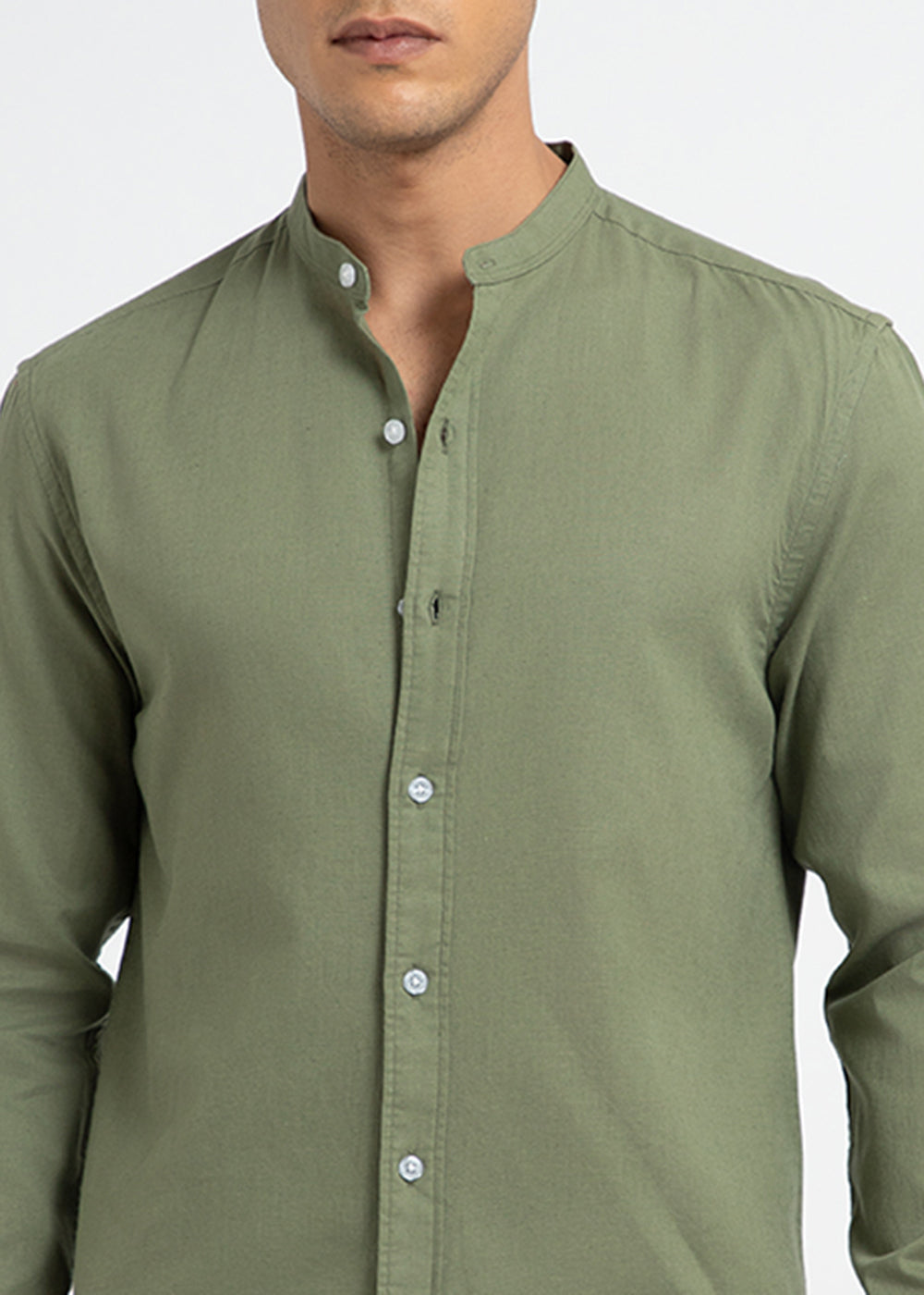 Kelly Green Cotton Linen Shirt