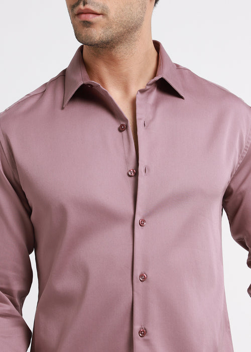 Nude Pink Satin Shirt