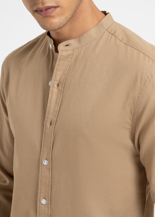 Aurora Beige Cotton Linen Shirt