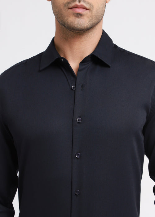 Prussian Blue Satin Shirt