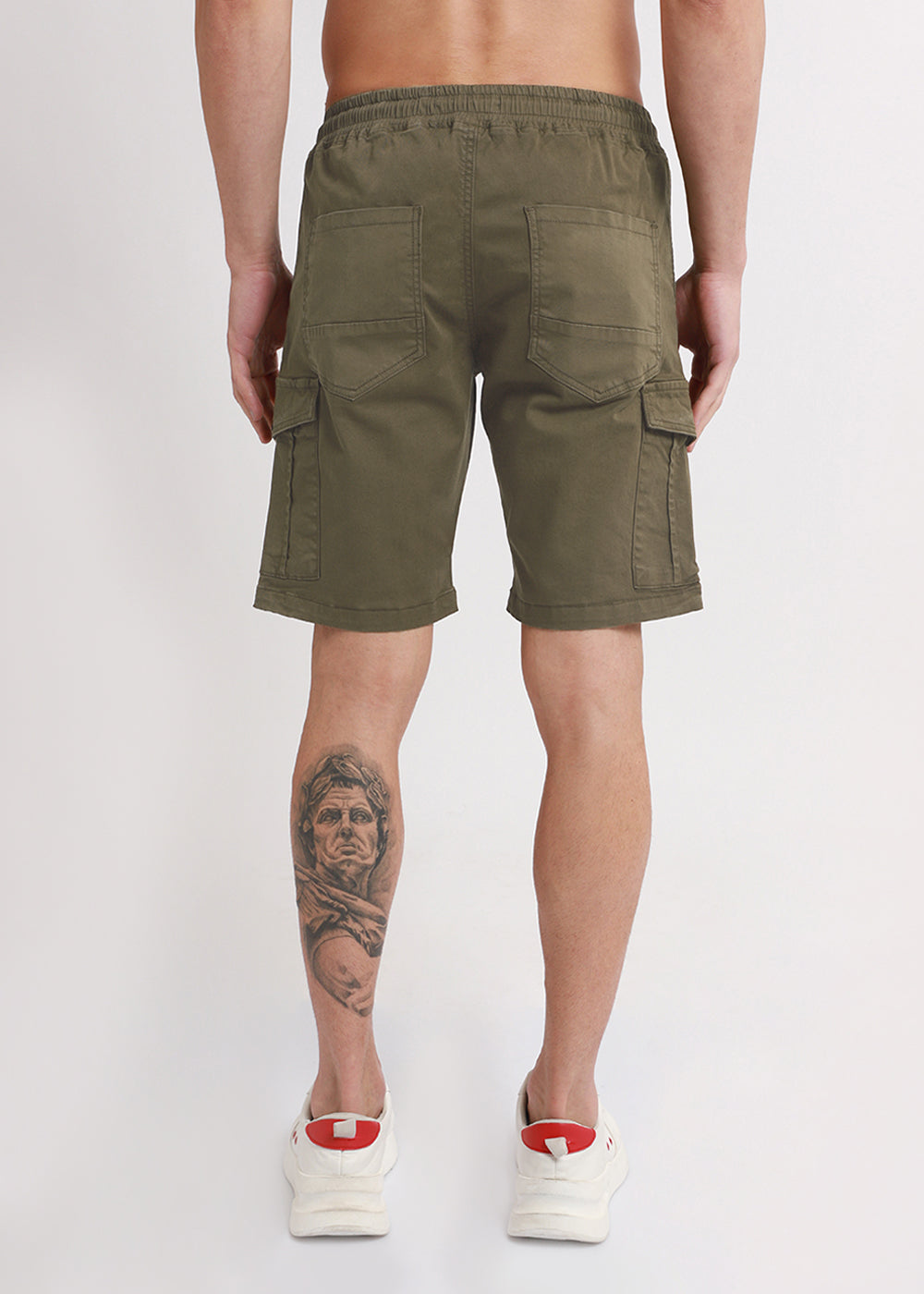 Green Cotton Cargo Shorts