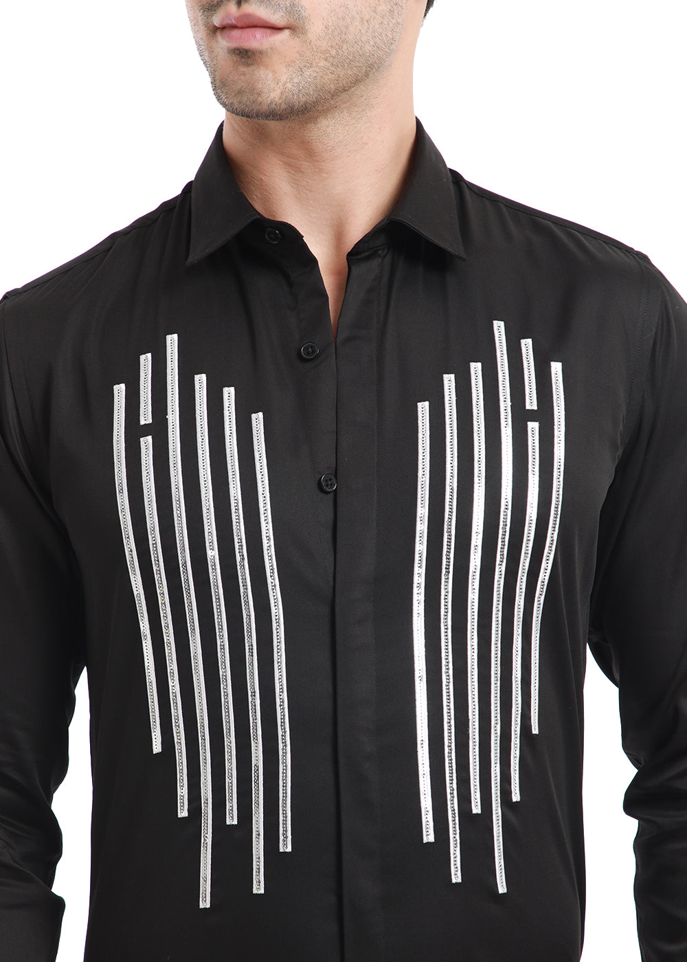 Symmetry Strip black shirt