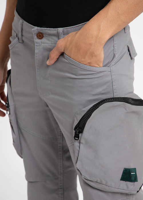 Oslo Gray Zipper Cargo Pant