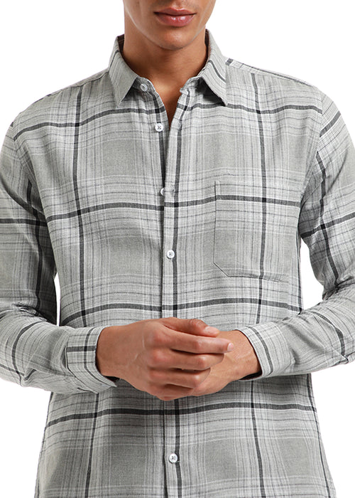 Melange Glacier Grey Check Shirt